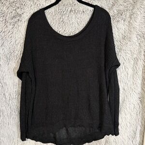 Lane Bryant Black Sparkle‎ Knit Sweater Long Sleeve Scoop Neck Plus Size 18 20